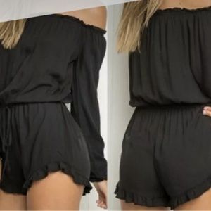 BRANDY MELVILLE black long sleeve romper
